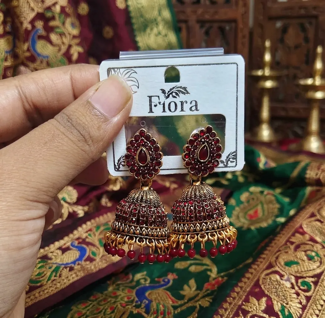 Maroon jhumka