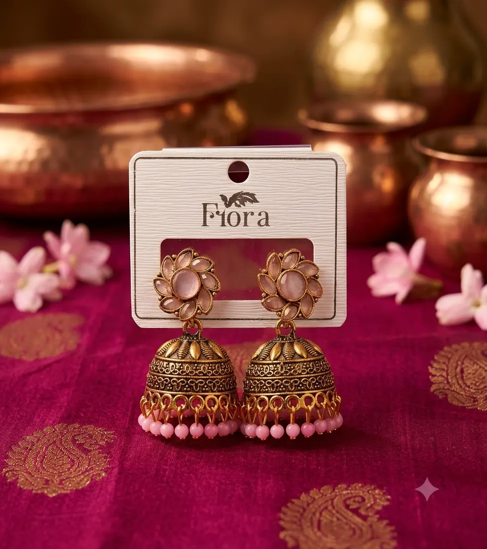 Baby pink jhumka