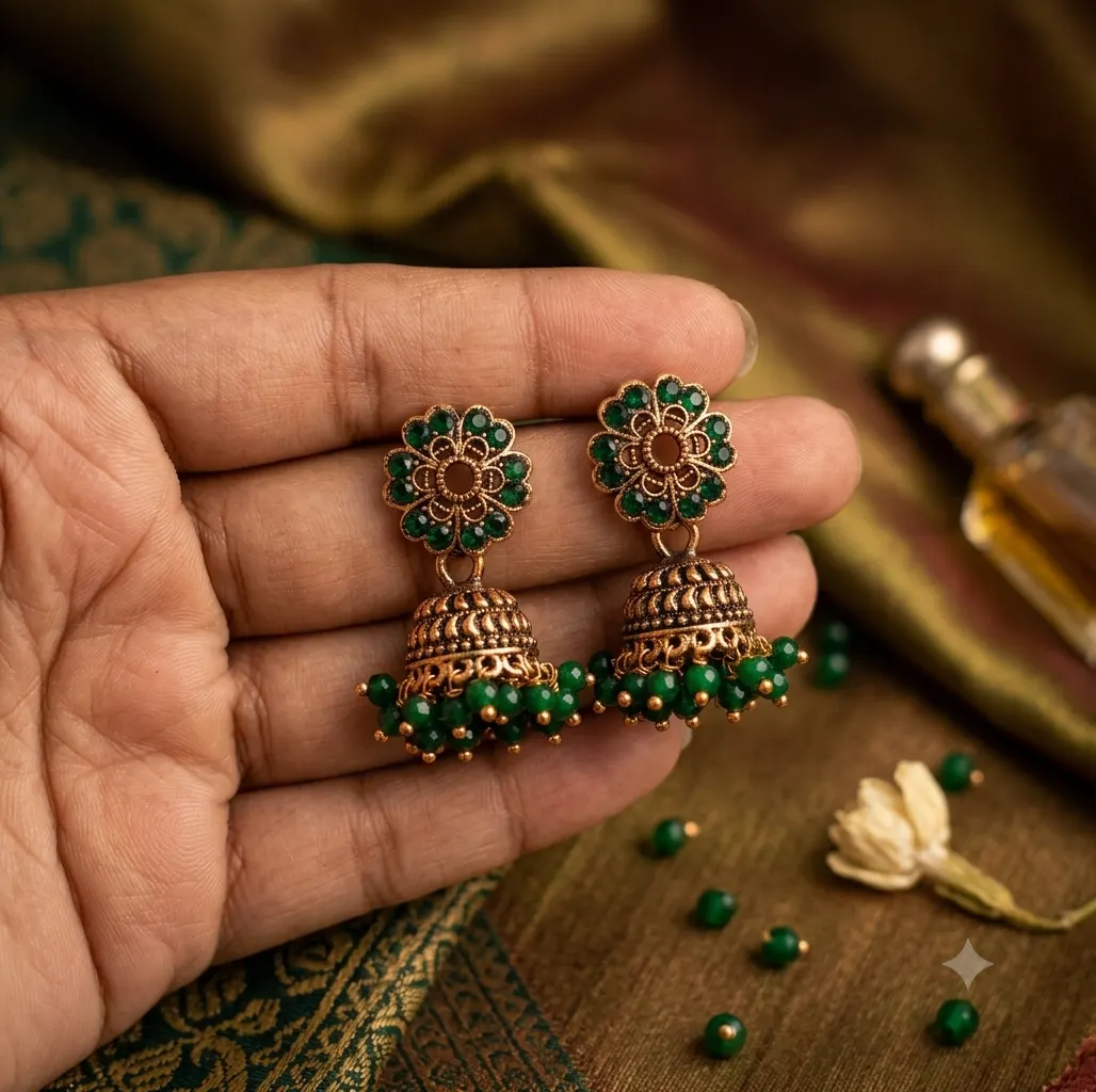 Green jhumka