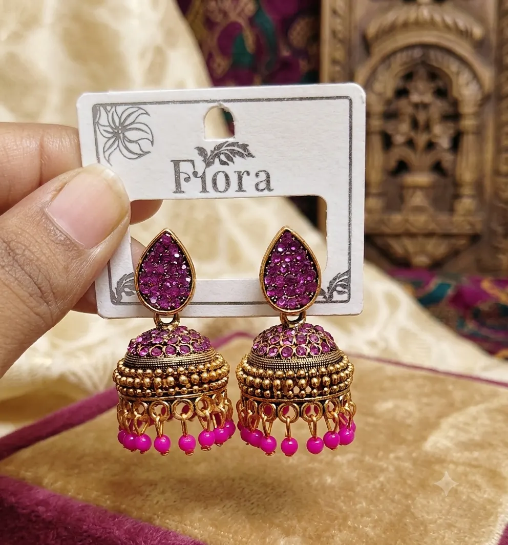 Cute pink jhumka