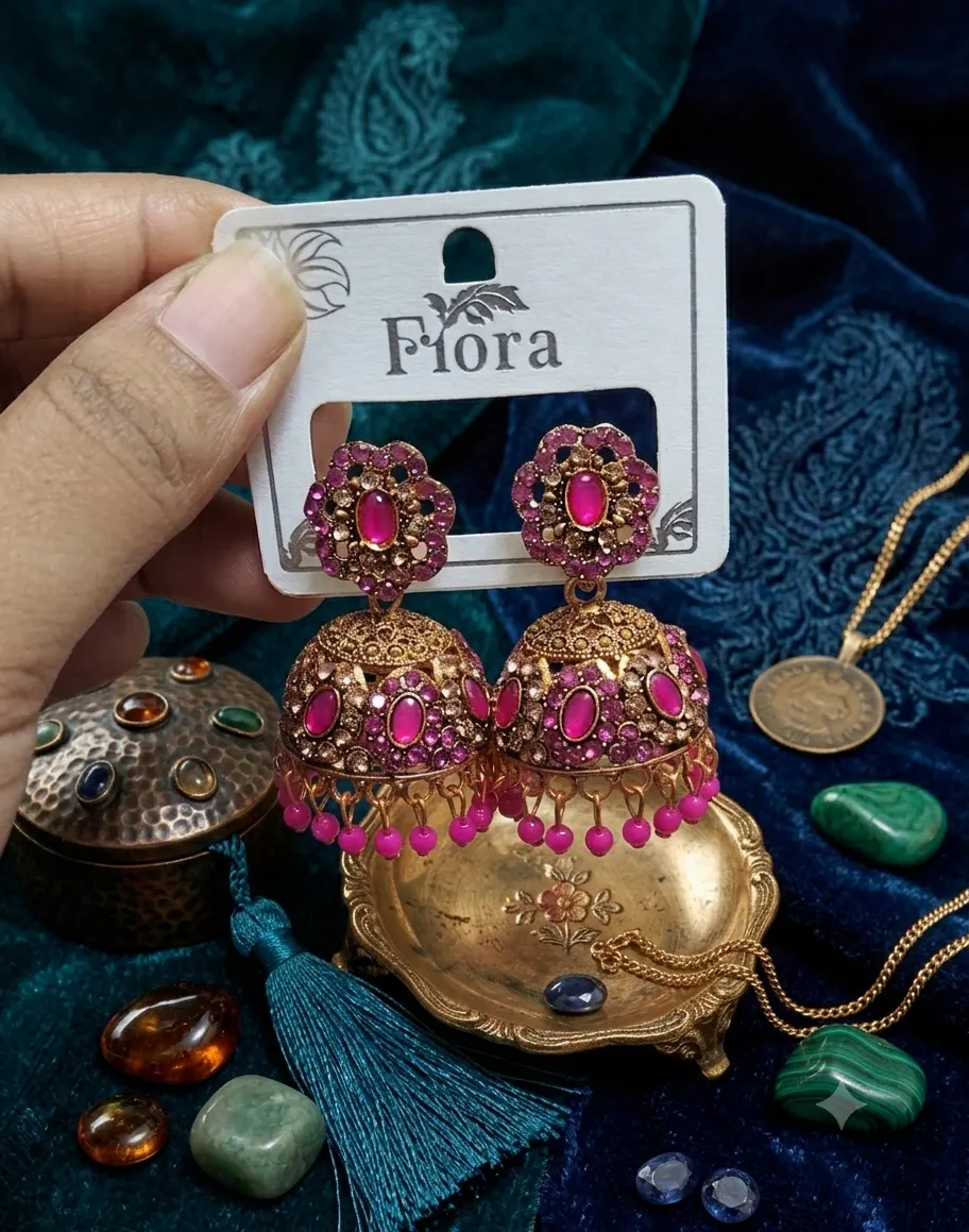 Pink jhumka